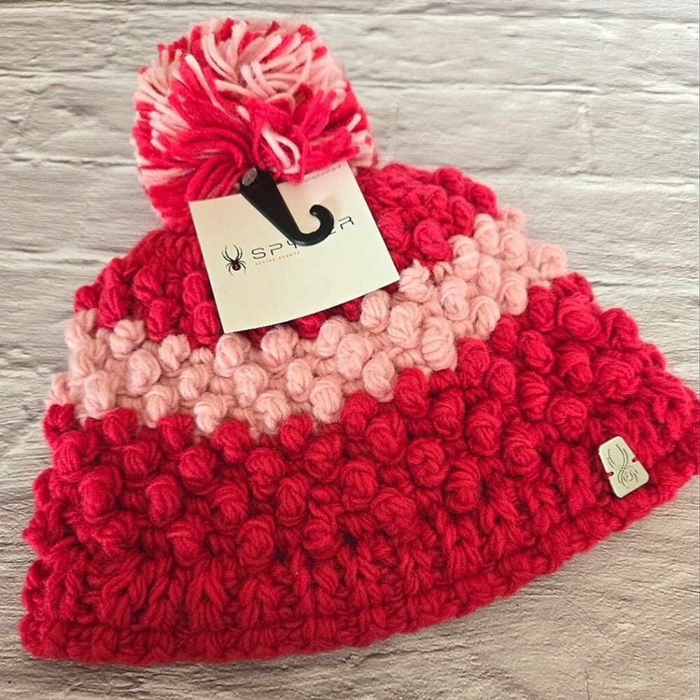 Spyder Adorable Soft Pink Winter Pompom Beanie, NWT, Toddler Size (53)